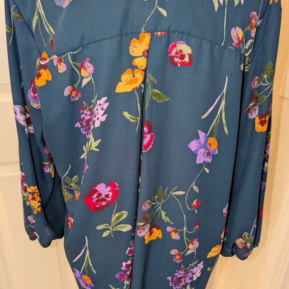 West Kei Teal Floral Blouse - Picture 6 of 11